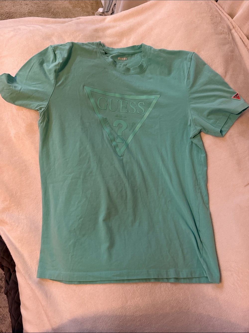 GUESS Men's Embossed Logo Short Sleeve Tee